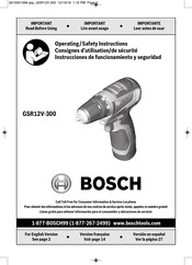 Bosch GSR12V-300 Instrucciones De Funcionamiento Y Seguridad