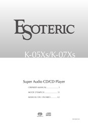 Esoteric K-07Xs Manual Del Usuario