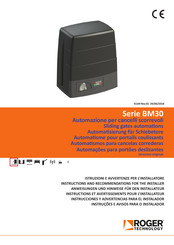 Roger Technology BM30/304/HS Instrucciones Y Advertencias Para El Instalador