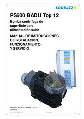 Lorentz PS600 BADU Top 12 Manual De Instrucciones De Instalación, Funcionamiento Y Servicio