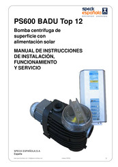 Speck PS600 BADU Top 12 Manual De Instrucciones De Instalación, Funcionamiento Y Servicio