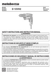 Metabo HPT D 10VH2 Manual De Instrucciones