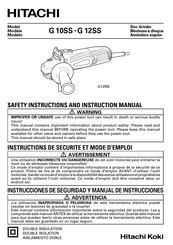 Hitachi Koki G 12SS Instrucciones De Seguridad Y Manual De Instrucciones