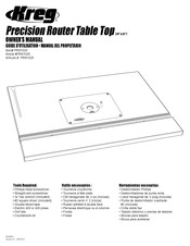 Kreg Precision Router Table Top Manual Del Propietário