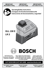 Bosch GLL 150 E LR 3 Instrucciones De Funcionamiento