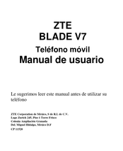 ZTE BLADE V7 Manual De Usuario