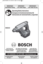 Bosch RHS181 Instrucciones De Funcionamiento Y Seguridad