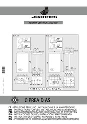 Joannes CIPREA D 24 AS Instrucciones De Uso, Instalación Y Mantenimiento