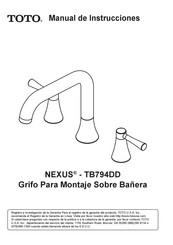 Toto NEXUS TB794DD Manual De Instrucciones