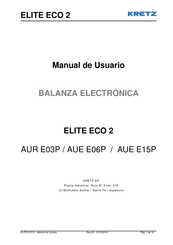 Kretz ELITE ECO 2 AUE E15P Manual De Usuario