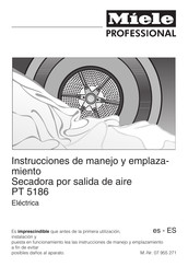 Miele professional PT 5186 Instrucciones De Manejo Y Emplazamiento