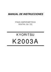 KYORITSU K2003A Manual De Instrucciones