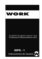 Work WPR - 1 Instrucciones De Usuario