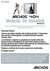 Archos 404 Manual De Usuario