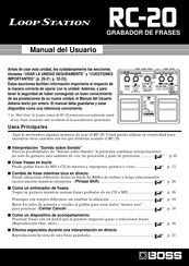 Boss Loop Station RC-20 Manual Del Usuario