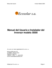 Ecosolar i3000 Manual Del Usuario E Instalador