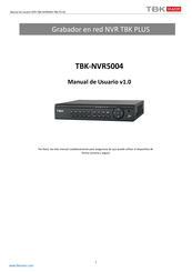 TBK vision TBK-NVR5004 Manual De Usuario