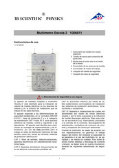 3B SCIENTIFIC PHYSICS Escola 2 Instrucciones De Uso