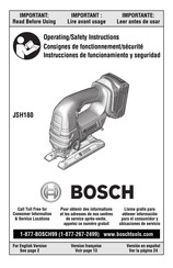 Bosch JSH180 Instrucciones De Funcionamiento Y Seguridad