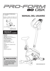 Pro-Form 80 CSX Manual Del Usuario