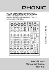 Phonic HELIX BOARD 12 FIREWIRE MKII Manual Del Usuario