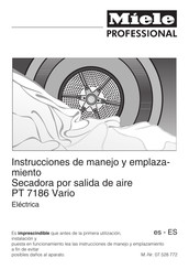 Miele professional PT 7186 Vario Instrucciones De Manejo