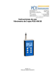 PCE Instruments PCE-VM 3D Instrucciones De Uso