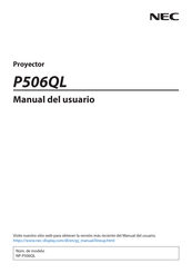 NEC P506QL Manual Del Usuario