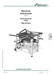 holzstar TKS 315 Pro Manual De Instrucciones