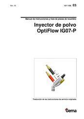 Gema OptiFlow IG07-P Manual De Instrucciones Y Lista De Piezas De Recambio