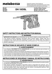 Metabo HPT DH 18DBL Manual De Instrucciones