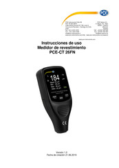 PCE Instruments PCE-CT 26FN Instrucciones De Uso