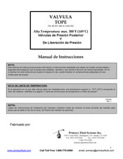 Primary Fluid TV-51-CLAMP Manual De Instrucciones