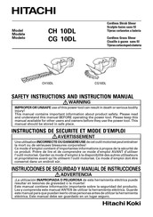 Hitachi Koki CH 10DL Instrucciones De Seguridad Y Manual De Instrucciones