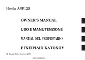 Honda ANF125 2010 Manual Del Propietário