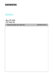 Siemens SIMATIC Box PC 820 Instrucciones De Servicio