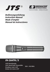 Monacor JTS IN-264TH/5 Manual De Instrucciones