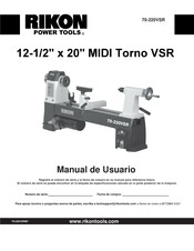 Rikon Power Tools 70-220VSR Manual De Usuario