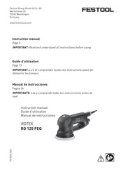 Festool ROTEX RO 125 FEQ Manual De Instrucciones