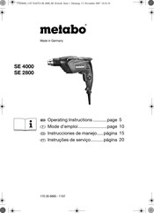 Metabo SE 2800 Instrucciones De Manejo