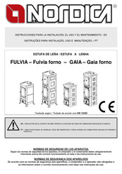 La Nordica FULVIA Manual De Instrucciones Para La Instalación, El Uso Y El Mantenimiento