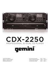 Gemini CDX-2250 Manual De Instrucciones