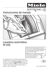 Miele W 255 Instrucciones De Manejo