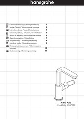 Hansgrohe Metris Puro 31167000 Modo De Empleo/Instrucciones De Montaje