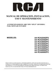 RCA AA RCA4500ZFS Manual De Operación, Instalación, Uso Y Mantenimiento