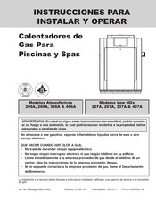 Raypak 407A Instrucciones Para Instalar Y Operar