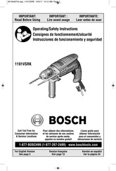 Bosch 1191VSRK Instrucciones De Funcionamiento Y Seguridad