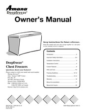 Amana Deepfreeze Manual Del Usuario