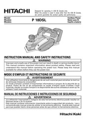 Hitachi Koki P 18DSL Manual De Instrucciones E Instrucciones De Seguridad