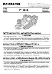 Metabo HPT P 18DSL Instrucciones De Seguridad Y Manual De Instrucciones